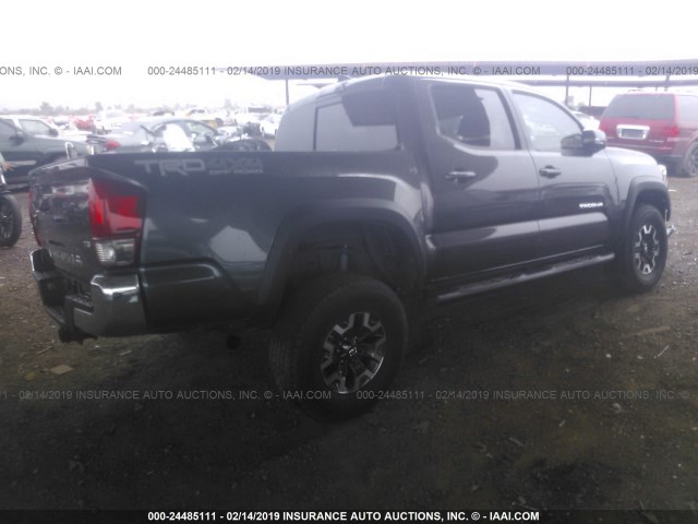 3TMCZ5AN8HM100236 - 2017 TOYOTA TACOMA DBL CAB/SR/TRDSPT/OR/PRO ნაცრისფერი ფოტო 4