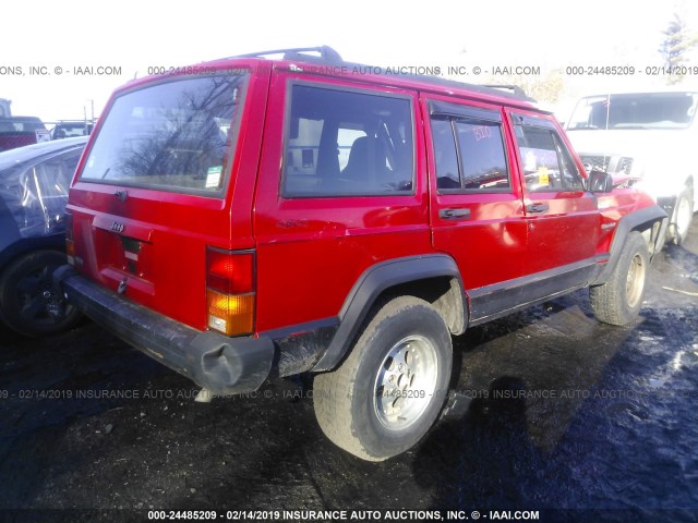 1J4FJ68S1TL177802 - 1996 JEEP CHEROKEE SPORT/CLASSIC წითელი ფოტო 4