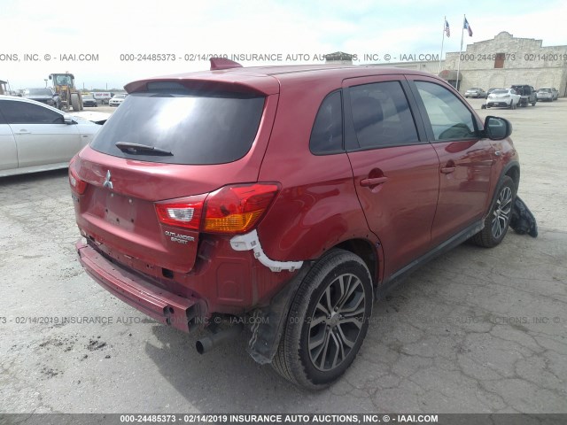 JA4AP3AU4HZ042143 - 2017 MITSUBISHI OUTLANDER SPORT ES/SE RED photo 4