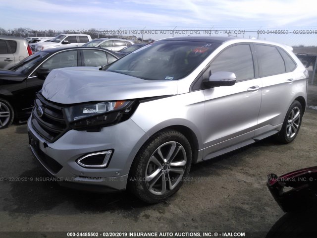 2FMTK3AP5FBB41993 - 2015 FORD EDGE SPORT SILVER photo 2