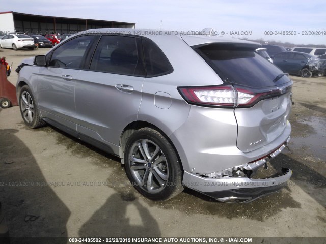 2FMTK3AP5FBB41993 - 2015 FORD EDGE SPORT SILVER photo 3