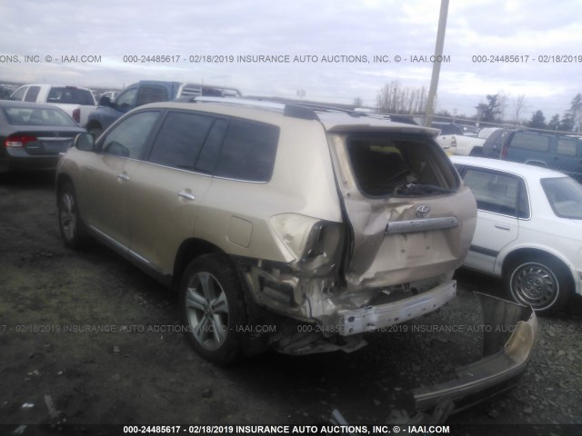 5TDDK3EH0BS086003 - 2011 TOYOTA HIGHLANDER LIMITED GOLD photo 3