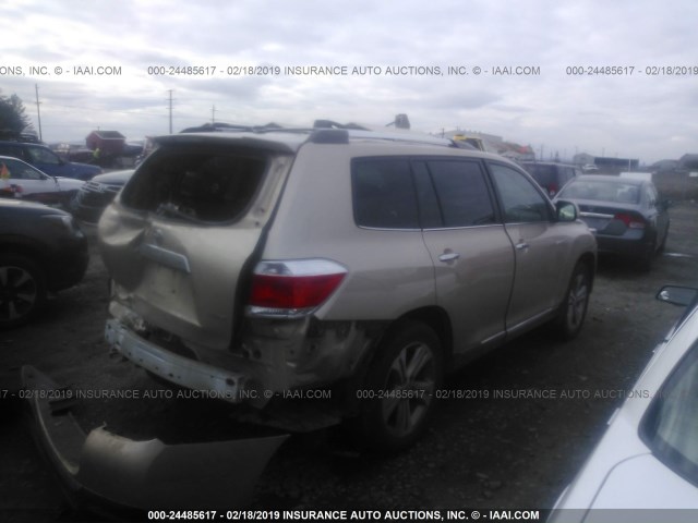 5TDDK3EH0BS086003 - 2011 TOYOTA HIGHLANDER LIMITED GOLD photo 4