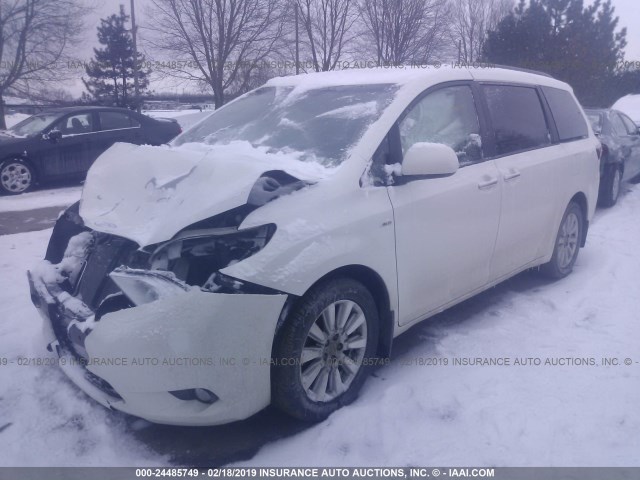 5TDDZ3DC9HS151750 - 2017 TOYOTA SIENNA XLE/LIMITED WHITE photo 2