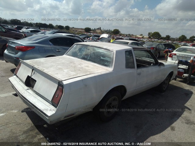 1G1GZ37G7GR167866 - 1986 CHEVROLET MONTE CARLO  WHITE photo 4