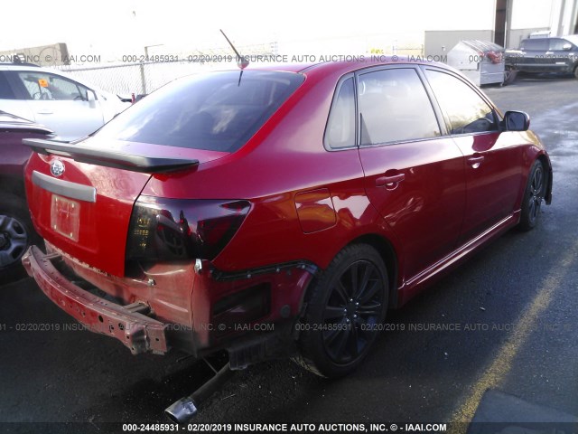 JF1GE75668H517814 - 2008 SUBARU IMPREZA WRX PREMIUM RED photo 4