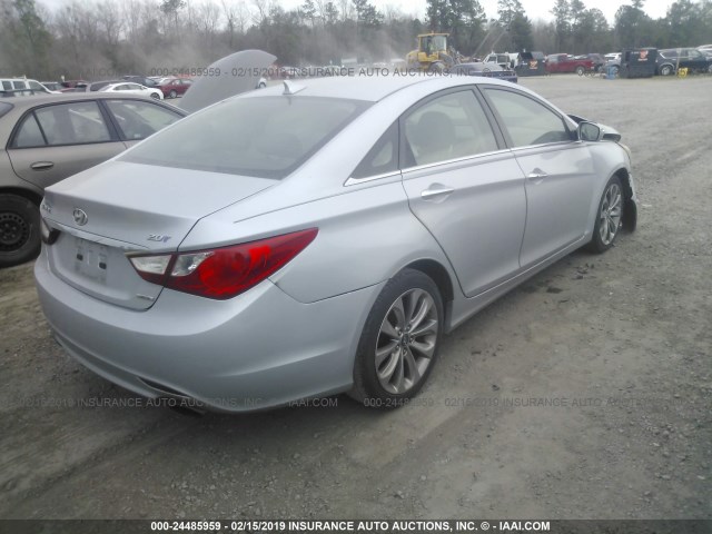 5NPEC4AB6BH189148 - 2011 HYUNDAI SONATA SE/LIMITED SILVER photo 4