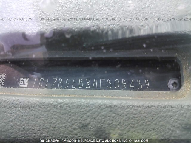 1G1ZB5EB8AF309439 - 2010 CHEVROLET MALIBU LS GRAY photo 9