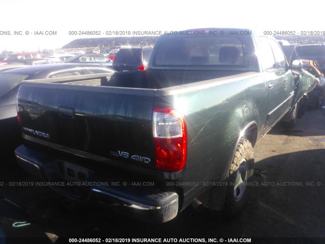 5TBDT44134S460851 - 2004 TOYOTA TUNDRA DOUBLE CAB SR5 GREEN photo 4