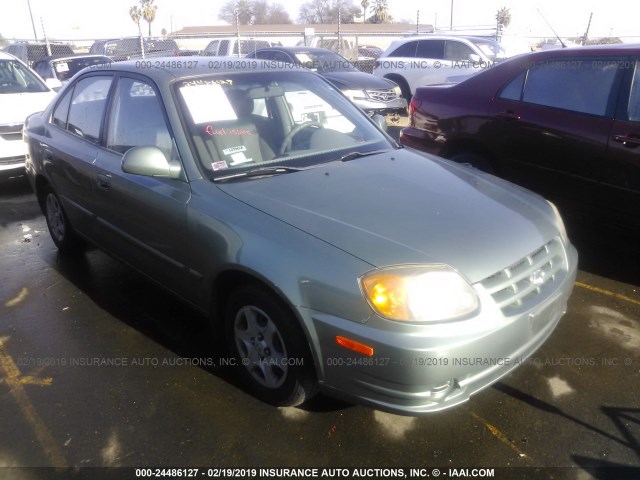 KMHCG45C94U524311 - 2004 HYUNDAI ACCENT GL GREEN photo 1