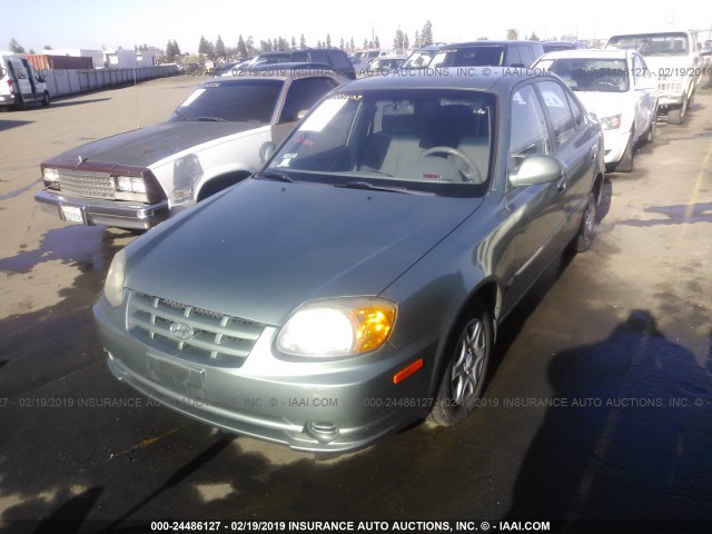 KMHCG45C94U524311 - 2004 HYUNDAI ACCENT GL GREEN photo 2