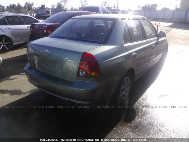 KMHCG45C94U524311 - 2004 HYUNDAI ACCENT GL GREEN photo 4