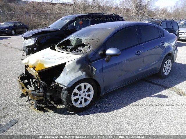 KNADM4A35G6603908 - 2016 KIA RIO LX BLUE photo 2