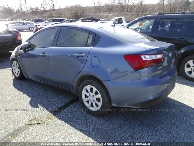 KNADM4A35G6603908 - 2016 KIA RIO LX BLUE photo 3