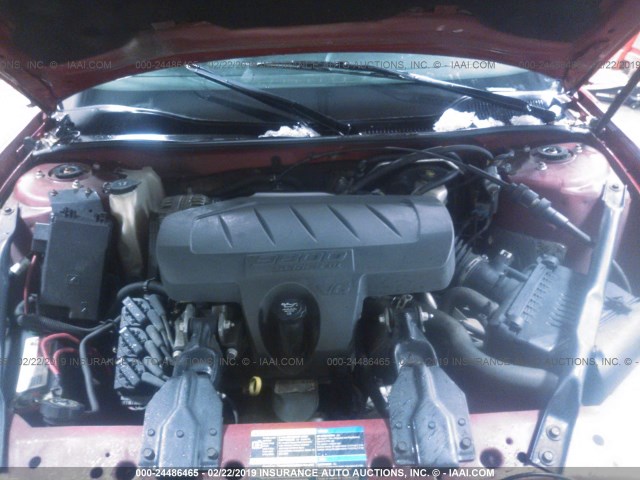 2G2WP552X61301857 - 2006 PONTIAC GRAND PRIX RED photo 10