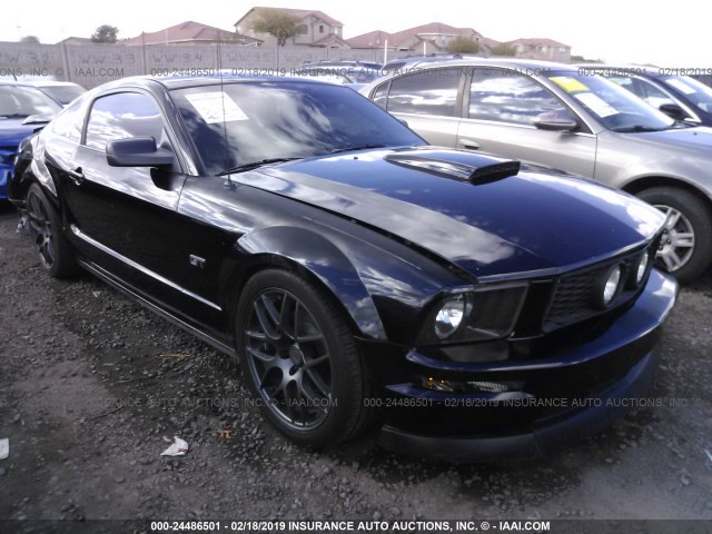 1ZVHT82H275346623 - 2007 FORD MUSTANG GT BLACK photo 1