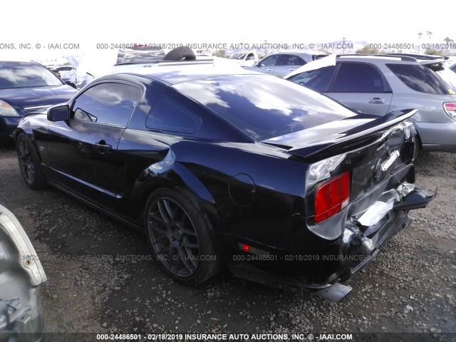 1ZVHT82H275346623 - 2007 FORD MUSTANG GT BLACK photo 3