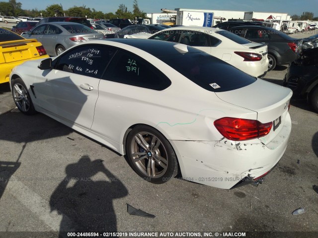 WBA3N3C51EF710579 - 2014 BMW 428 I WHITE photo 3