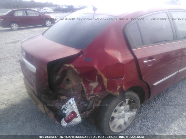 3N1AB6AP6AL704725 - 2010 NISSAN SENTRA 2.0/2.0S/SR/2.0SL MAROON photo 6