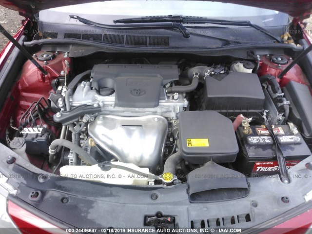 4T1BF1FK1DU707785 - 2013 TOYOTA CAMRY L/SE/LE/XLE 红色 照片 10