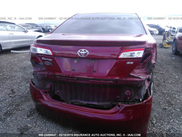4T1BF1FK1DU707785 - 2013 TOYOTA CAMRY L/SE/LE/XLE 红色 照片 6