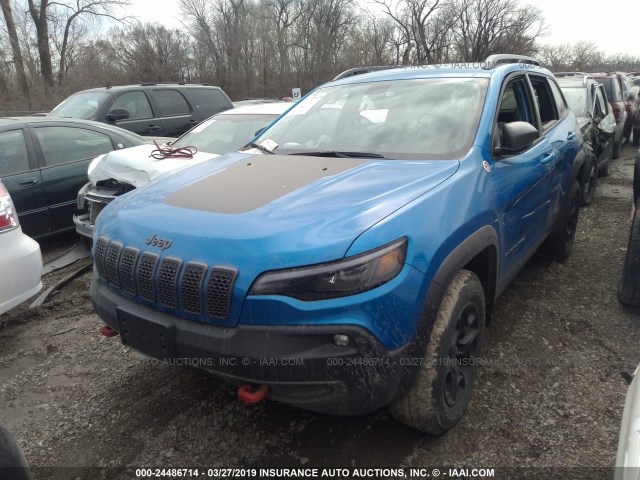 1C4PJMBX1KD335728 - 2019 JEEP CHEROKEE TRAILHAWK BLUE photo 2