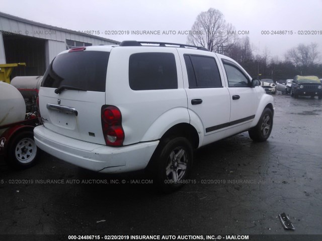 1D4HB48N36F162752 - 2006 DODGE DURANGO SLT WHITE photo 4