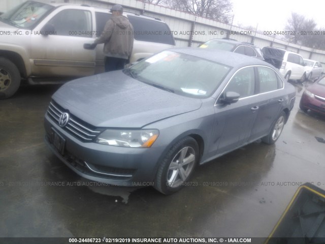 1VWBP7A32DC098925 - 2013 VOLKSWAGEN PASSAT SE GRAY photo 2