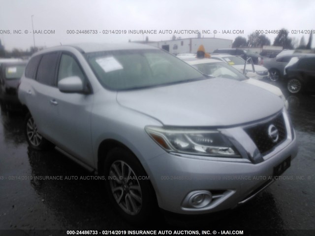 5N1AR2MN2EC655659 - 2014 NISSAN PATHFINDER S/SV/SL/PLATINUM SILVER photo 1