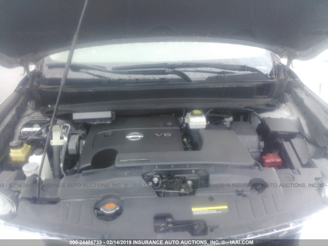 5N1AR2MN2EC655659 - 2014 NISSAN PATHFINDER S/SV/SL/PLATINUM SILVER photo 10