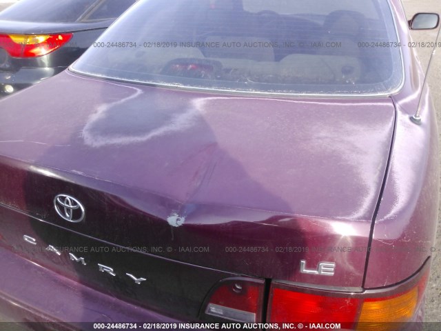 4T1CG12K3TU736792 - 1996 TOYOTA CAMRY DX/LE BURGUNDY photo 6