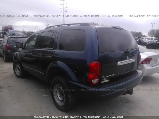 1D4HD58DX4F158511 - 2004 DODGE DURANGO LIMITED BLUE photo 3