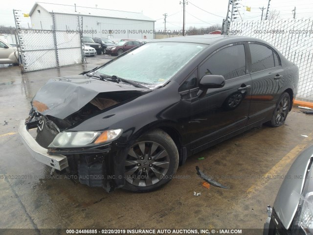 1HGFA16909L028011 - 2009 HONDA CIVIC EXL BLACK photo 2