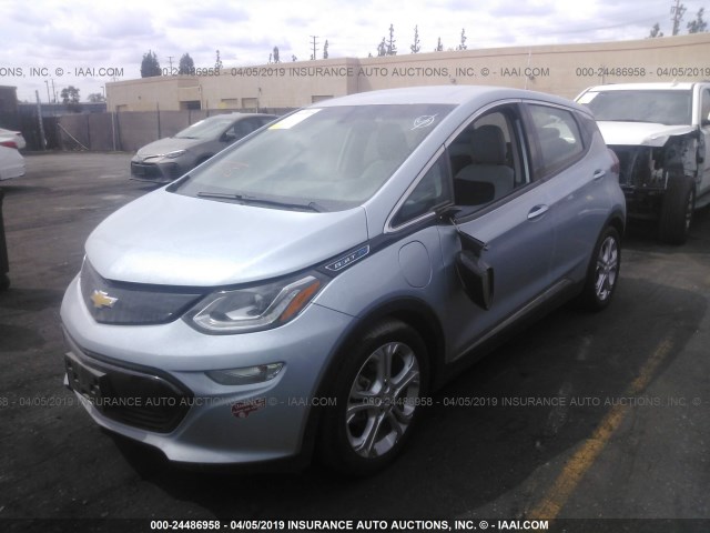 1G1FW6S06H4155612 - 2017 CHEVROLET BOLT EV LT Light Blue photo 2