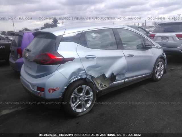 1G1FW6S06H4155612 - 2017 CHEVROLET BOLT EV LT Light Blue photo 4