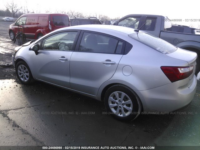 KNADM4A32D6197954 - 2013 KIA RIO LX SILVER photo 3