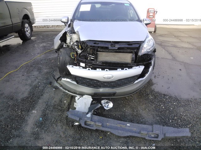 KNADM4A32D6197954 - 2013 KIA RIO LX SILVER photo 6