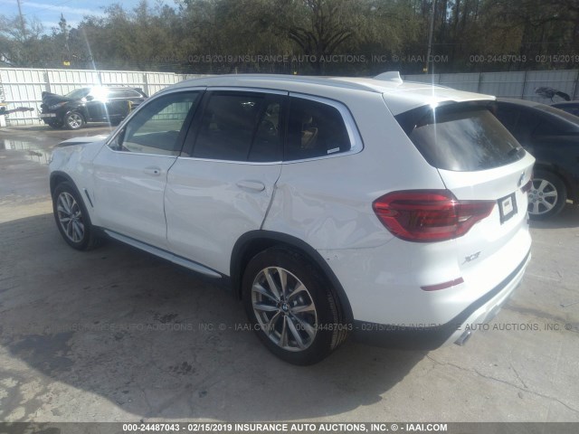 5UXTR7C58KLA48626 - 2019 BMW X3 SDRIVE30I WHITE photo 3