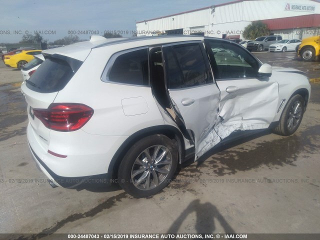 5UXTR7C58KLA48626 - 2019 BMW X3 SDRIVE30I WHITE photo 4