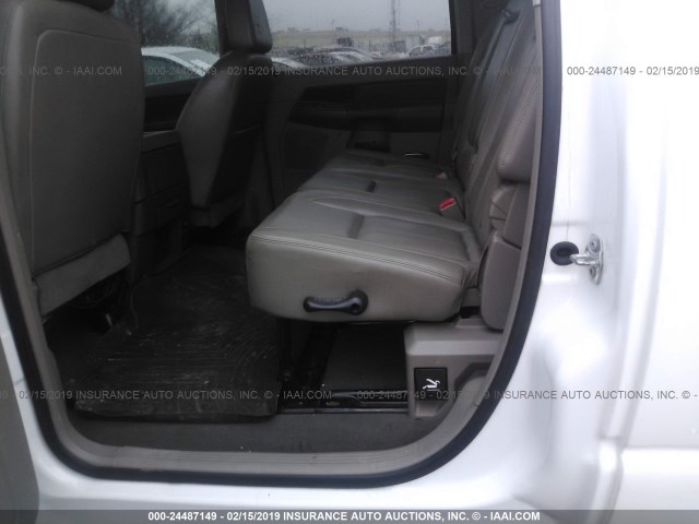 3D7KS29A58G211430 - 2008 DODGE RAM 2500 WHITE photo 8