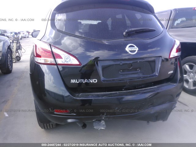 JN8AZ1MW4BW152656 - 2011 NISSAN MURANO S/SL/LE BLACK photo 6