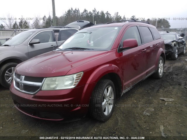 3D4GG57V29T182084 - 2009 DODGE JOURNEY SXT BURGUNDY photo 2