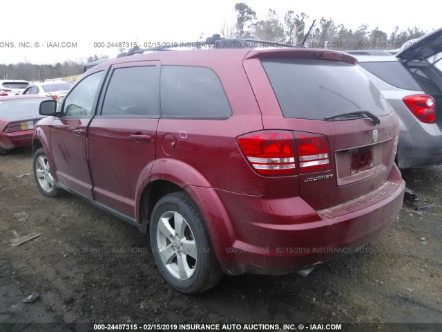 3D4GG57V29T182084 - 2009 DODGE JOURNEY SXT BURGUNDY photo 3