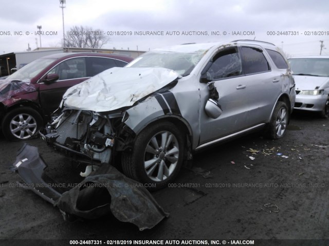 1C4RDJDG2CC153037 - 2012 DODGE DURANGO CREW SILVER photo 2