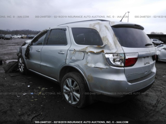 1C4RDJDG2CC153037 - 2012 DODGE DURANGO CREW SILVER photo 3