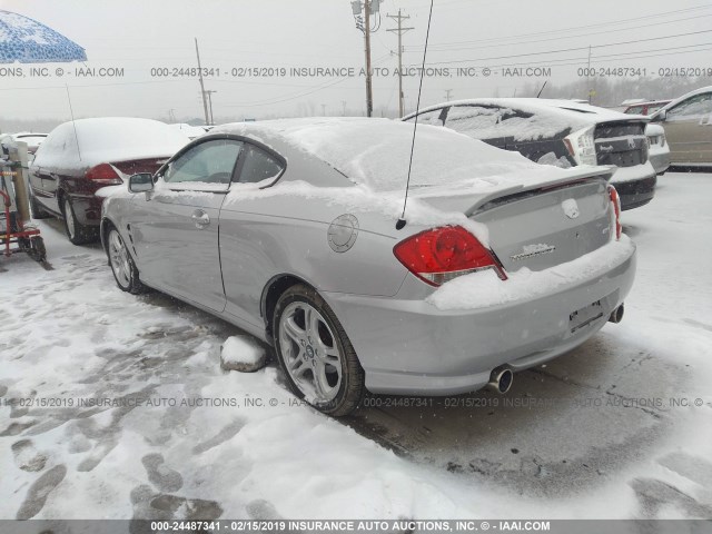 KMHHN65F76U213447 - 2006 HYUNDAI TIBURON GT/SE/GT LIMITED SILVER photo 3