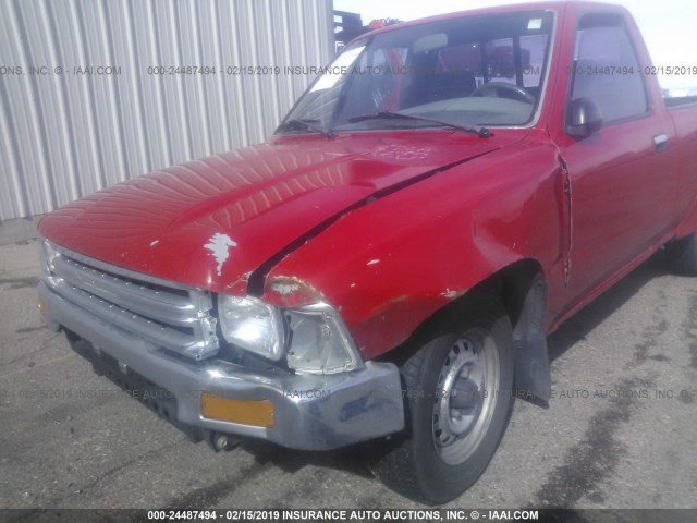 JT4RN81D4K0033515 - 1989 TOYOTA PICKUP 1/2 TON SHORT WHEELBASE DLX RED photo 6