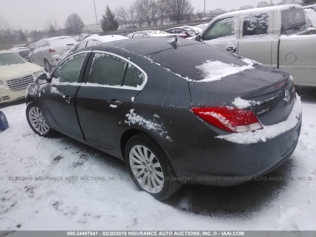 2G4GN5EC8B9175570 - 2011 BUICK REGAL CXL GRAY photo 3