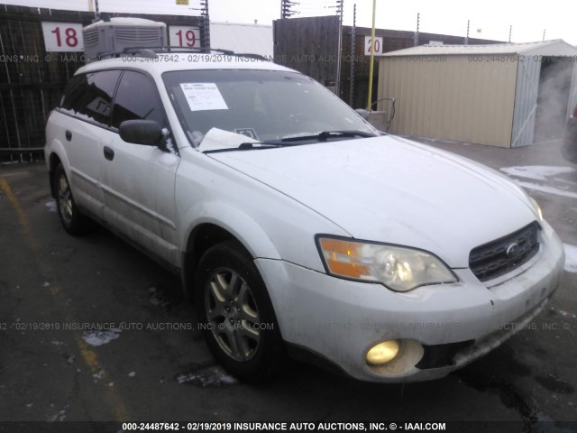 4S4BP61C076324097 - 2007 SUBARU LEGACY OUTBACK 2.5I WHITE photo 1