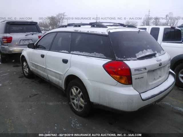 4S4BP61C076324097 - 2007 SUBARU LEGACY OUTBACK 2.5I WHITE photo 3